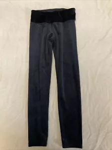 Leggings Time & Tru in velluto nero morbido accogliente piccolo donna - Foto 1 di 4