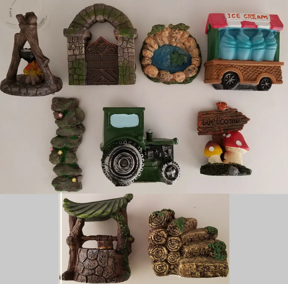 Fairy Garden Accessories Pond Wishing Well Truck Fire Tractor .. S4 Select: Type - Image 1 of 1