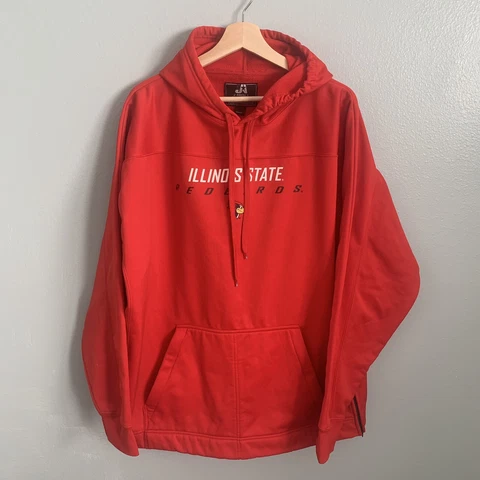 Illinois State Redbirds Sweatshirt Mens 2XL XXL Red Hoodie NCAA Double Pockets Cover