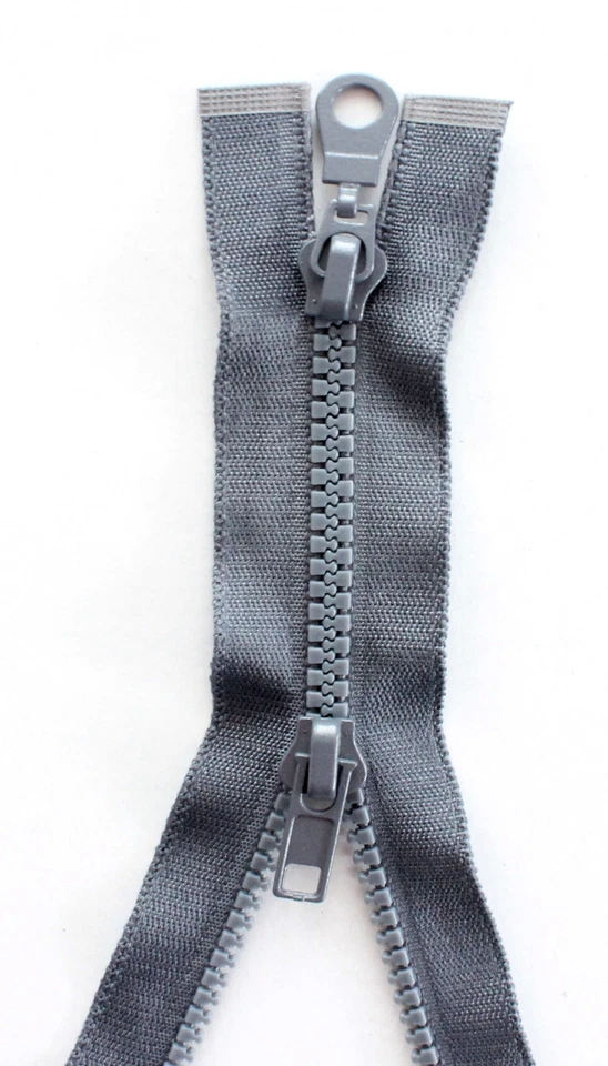 2-Wege Reißverschluss Kunststoff grob teilbar- dunkelgrau- 60- 85cm - Bild 1 von 1