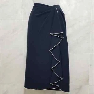 Cinq a Sept Navy Ruffle Berta Midi Skirt sz 6 - Picture 1 of 11