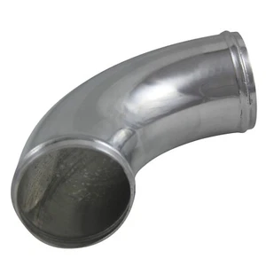 Intake Pipe Intercooler 3"(76mm) OD 90 Degree Polished Alloy Pipe 9.5"(240mm) - Picture 1 of 3