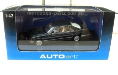 Mercedes 500SEC W126 blue Autoart 56211 MIB 1:43 300sel 450sel 560sel 600 V RARE - Imagen 1 de 4