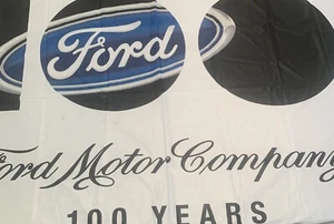 FORD Motor Company 100 YEAR ANNIVERSARY Super Rare DEALER FLAG 4’x6’ - Picture 1 of 7