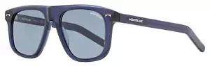 Montblanc Oversize Sonnenbrille MB0227S 003 Transparent Blau 55mm - Bild 1 von 3