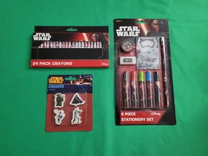 Star Wars Actividad Artes y Manualidades Lote de 3 Papelería Set 24 Crayones Gomas de Borrar Regalo - Imagen 1 de 4
