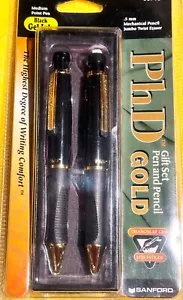Sanford 18K Gold-Plated Gloss Black PhD Pen and Pencil Set -Original Packaging! - Picture 1 of 4