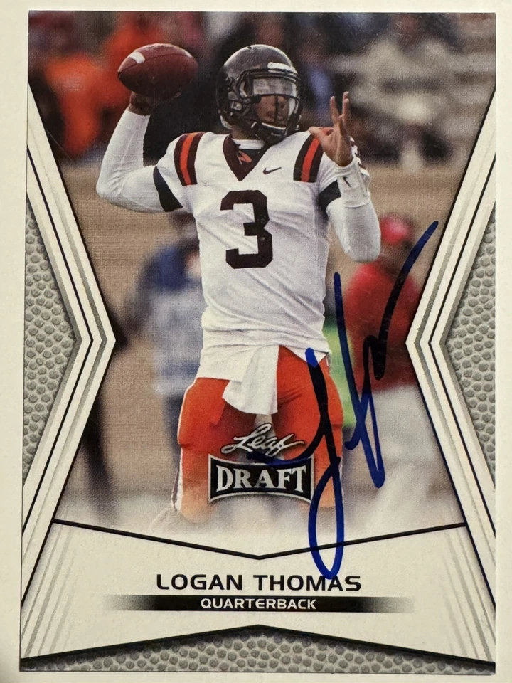 2014 LEAF DRAFT LOGAN THOMAS IP SIGNED CARD - Imagem 1 de 1