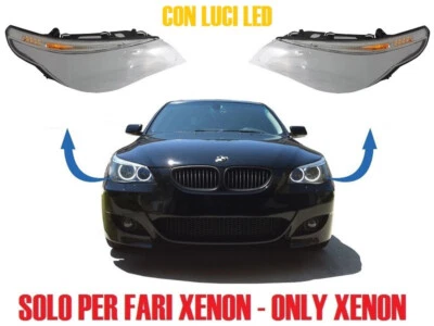Coperture Cover Gusci Vetri Fari Anteriori Xenon BMW E60 E61 2003-2006 - Immagine 1 di 4