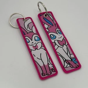 Pokémon Sylveon Jet Tag Double-Sided Embroidered Keychain - Picture 1 of 3