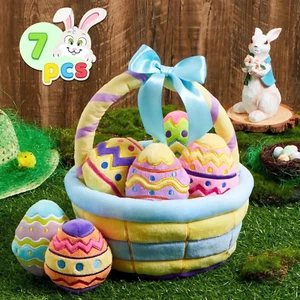 7 Pcs Easter Basket,Easter Basket Stuffers for Baby Toddlers Easter Egg Hunt,Eas - Picture 1 of 15