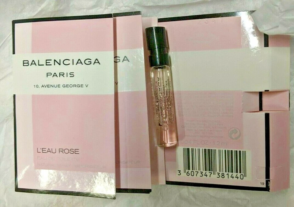 Lote de 3 frascos de tarjeta Balenciaga Paris L'eau Rose Eau de Toilette EDT .04 oz/1,2 ml #1 Foto 1 de 1