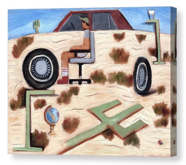 Tommervik Сильное Обезвоживание Сюрреализм Пустыня Пейзаж Автомобиль Catus Арт Глобус  - Изображение 1 из 1