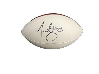 Fútbol americano firmado por Martellus Bennett Wilson NFL (panel blanco) JSA Foto 1 de 2