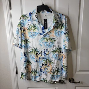 Bluey Bingo Men's 4XL Family Summer Beach Party Hawaiian Shirt by SHESHOW NWT - Picture 1 of 9