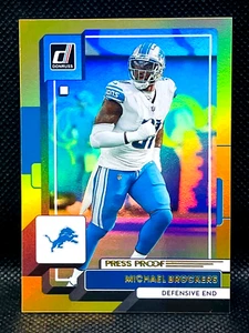 2022 Donruss Premium NFL - MICHAEL BROCKERS  Gold Press Proof Holo Prizm - LIONS - Picture 1 of 2