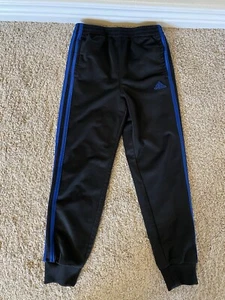 Adidas Boys Joggers Pants Navy Size 7 Pockets Track Polyester EUC - Picture 1 of 7