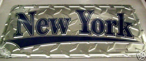 New York Yankees team colors MLB baseball team embossed metal License Plate - Image 1 of 1