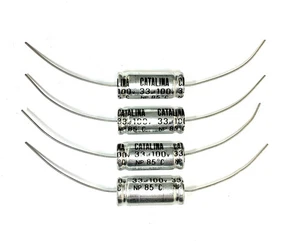 Lot of 4 Catalina 33uF @ 100V Non Polarized Axial Electrolytic Capacitors - Picture 1 of 1