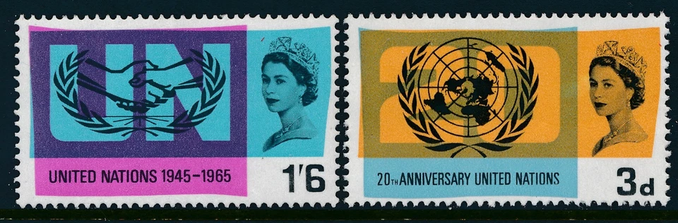 GB 1965 UNITED NATIONS (ORD) SET OF 2 FINE MINT MNH SG681-SG682 - Image 1 of 1