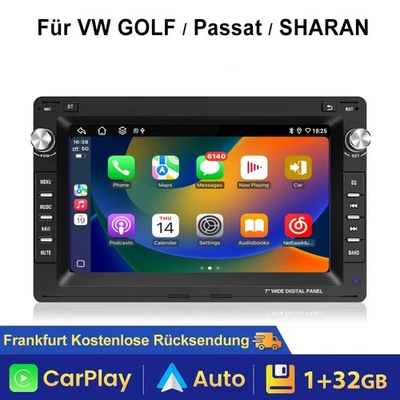 Android14 Autoradio CarPlay Für VW Polo 9N Golf 4 Passat B5 T5 GPS Navi SWC WIFI - Bild 1 von 4