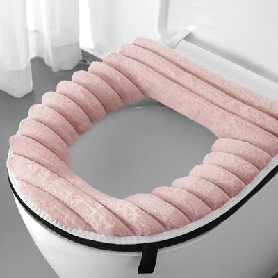 Туалет сиденье чехол искусственного меха подогреватель коврик молнии декор зимние сгустить ⊥ - Изображение 1 из 4