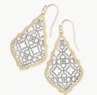 Kendra Scott Addie 耳环双色吊坠开口银色金色 — 第 1/3 张图片