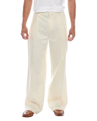 Pantalón para hombre Helmut Lang plisado mezcla de lino tostado 33 Foto 1 de 3