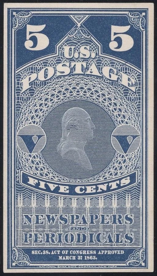 EE. UU.: #PR5P4 PERIÓDICA 5c PLACA PRUEBA en TARJETA // MNH Foto 1 de 1