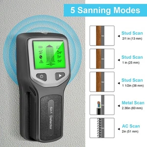 Rilevatore Elettrico 5 in 1 Parete Legno Metallo Sensore Filo Stud Finder Scanner Cavi_ - Foto 1 di 22