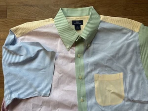 Camisa Brooks Brothers 346 Colorblock Abotonada Colorida Para Hombre’s XL Almidonada - Imagen 1 de 10