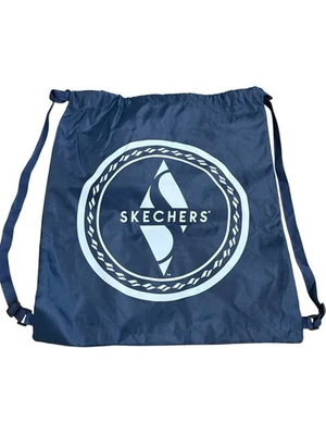 Mochila Skechers Nylon Cordón Gimnasio Zapato Bolso de Transporte Azul Marino Ligero Foto 1 de 4