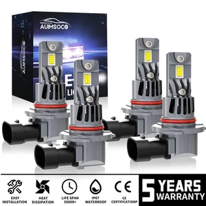 4x 9005 9006 LED Combo Faros Bombillas Alta Baja Kit 9500K Xenón Súper Blanco - Imagen 1 de 16