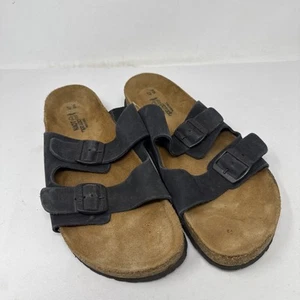 NAOT Black/Brown Leather Sandals - Size 47 - Picture 1 of 2