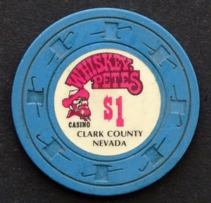 WHISKEY PETE'S CASINO Vintage CLARK COUNTY NEVADA Gambling CLAY POKER CHIP Token - Picture 1 of 2