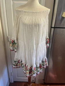 Nuevo Vestido Blanco Boho Edición KITSCH & POP con Flores Bordadas Talla M/L - Imagen 1 de 8