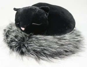 Jellycat NESTIE CAT Large Black Sleeping Kitty 14” Stuffed Round Pillow - Picture 1 of 7
