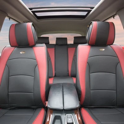 FH Group Fundas de Asiento de Cuero PU Ajuste Universal para Coche Camión SUV Furgoneta - Juego Completo Foto 1 de 3