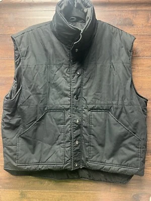 WearGuard Men’s Puffer Vest Size XL Black Pockets High Neck Snap Style 1851 — 第 1/4 张图片