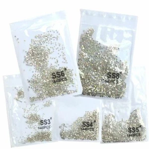 1440pc Clear Crystal 3d Flatback Nail Art Rhinestones Decoration Sewing Supplies - Picture 1 of 43
