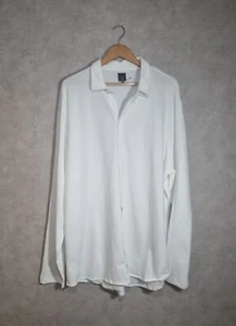 RIVER ISLAND SIZE 3XL XXXL BIG & TALL long Sleeved Polo Top White Button Up Plus