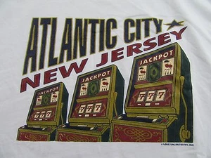 Camiseta de recuerdo de vacaciones ATLANTIC CITY, NUEVA JERSEY "Máquinas tragamonedas" talla XXL - Imagen 1 de 6