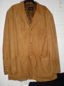 NICE Hickey Freeman Soft Brown Lambskin Suede Car Coat Jacket Men 2XL XXL 50" - Imagen 1 de 8