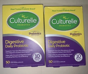(2)Culturelle Digestive Health Probiotic Capsules 50+50=100 Capsules exp 02/2026 - Picture 1 of 3