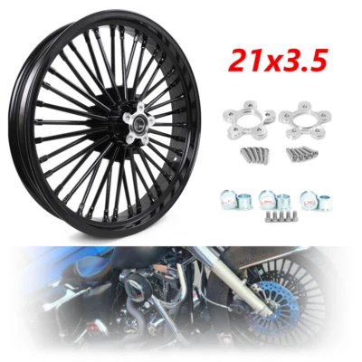 Rueda delantera de radios gruesos de 21" 3,5" para Harley Touring Street Electra Glide FLHTCU Foto 1 de 4