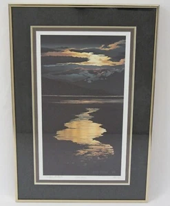 Byron Birdsall Signed Print 1986 Arctic River 366/750 Framed Alaska Sunset - Picture 1 of 10