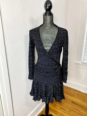 Max & Co Conjunto Suéter Tricot Envolvente Manga Larga Top Talla S y Falda con Volantes Talla M Negro Foto 1 de 4