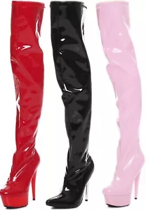 Herren Overknee High Heels Stiefel für Männer Travestie, Transen, Drag Queen - Bild 1 von 66