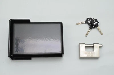 ALL OUT FAB AOF Bolt On Cargo Container High Security Lock Box & 304 Stainless lock Black