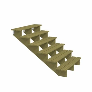 Terrassentreppe 6 Stufen 150x102x120 cm Druckimprägniert NTR Kl. A - Bild 1 von 5